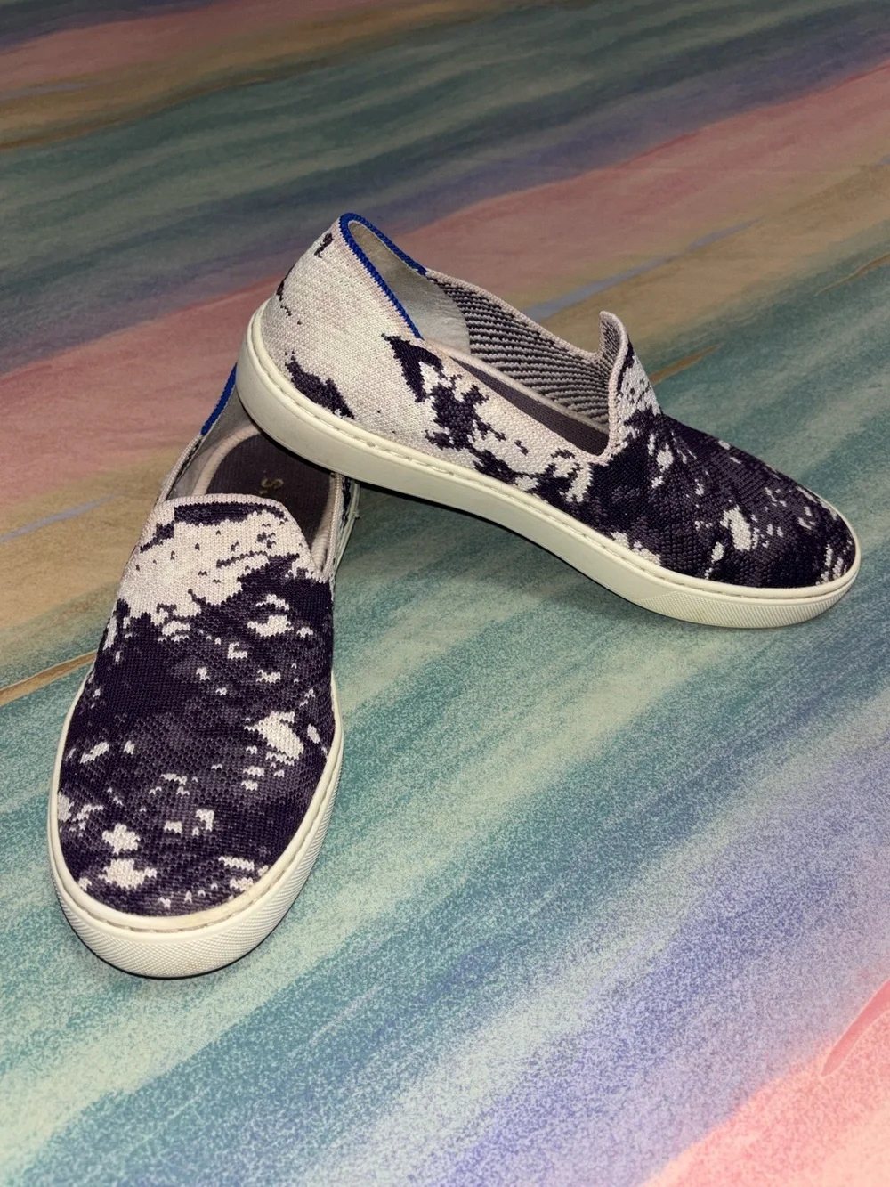 Rothy's Shibori Tye Dye Limited Edition Slip On Sneakers Shoes Womens Size 8